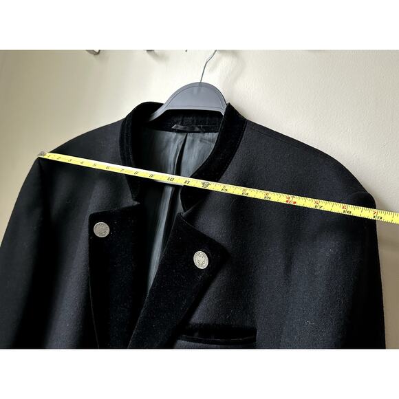 VINTAGE Italian Blazer Jacket 100% Wool 2 Buttons Pockets Mens Embroidered - Picture 7 of 13